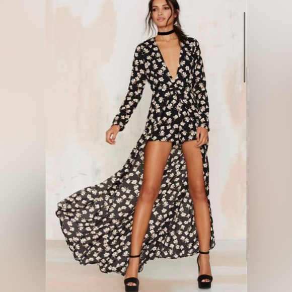 Lioness Pants - lioness floral romper maxi dress duo L new